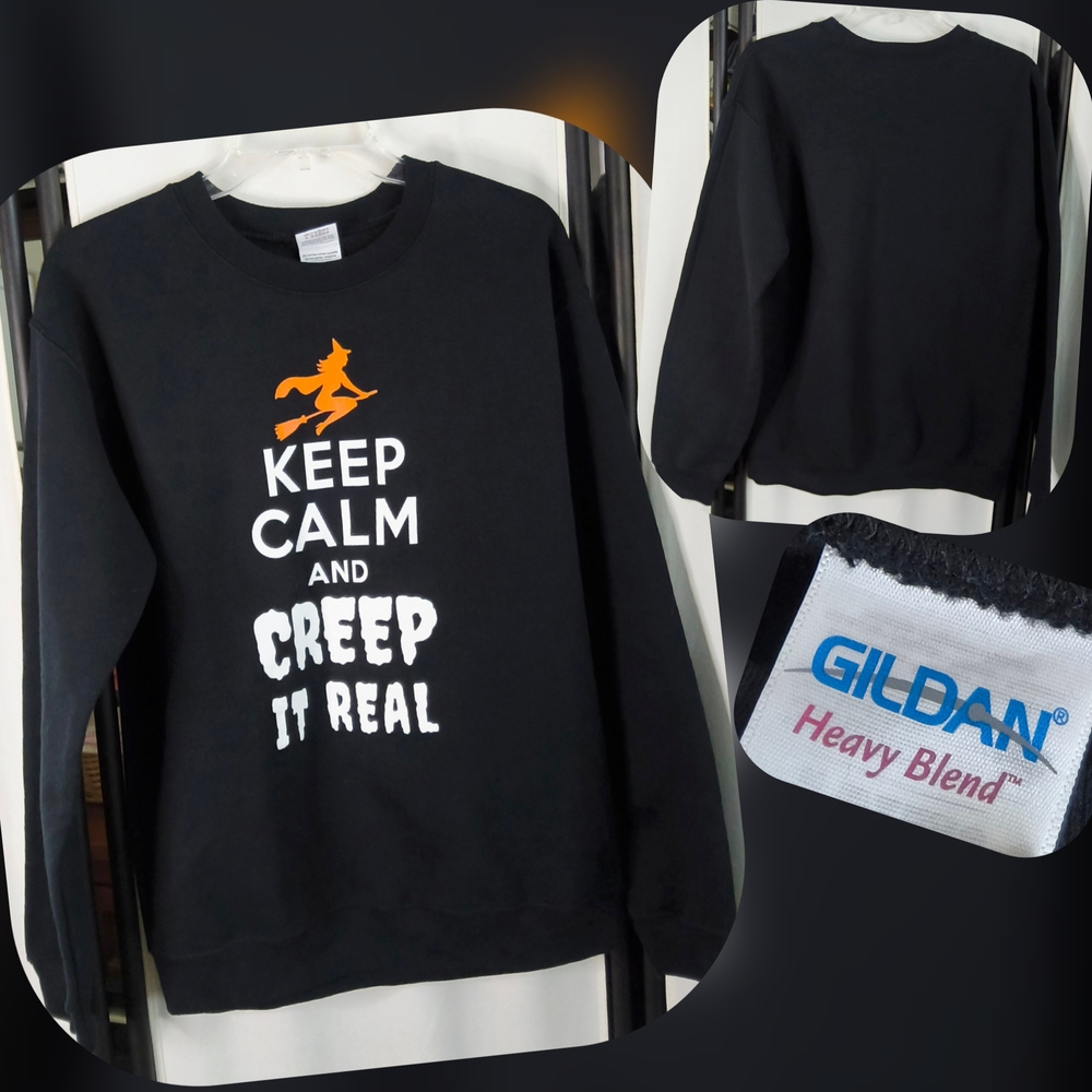 Gildan Black Crewneck Halloween Sweater Size Small (Nwots)